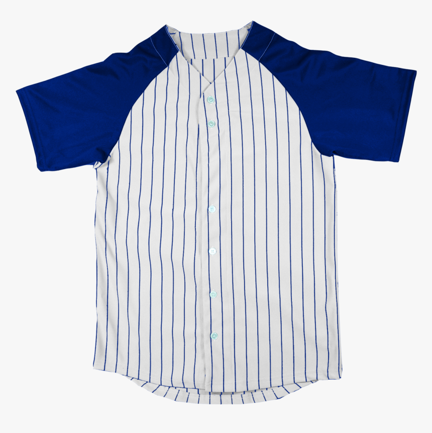 Baseball Jersey Raglan Sleeves Pinstripe Adult 
 Data - Electric Blue, HD Png Download