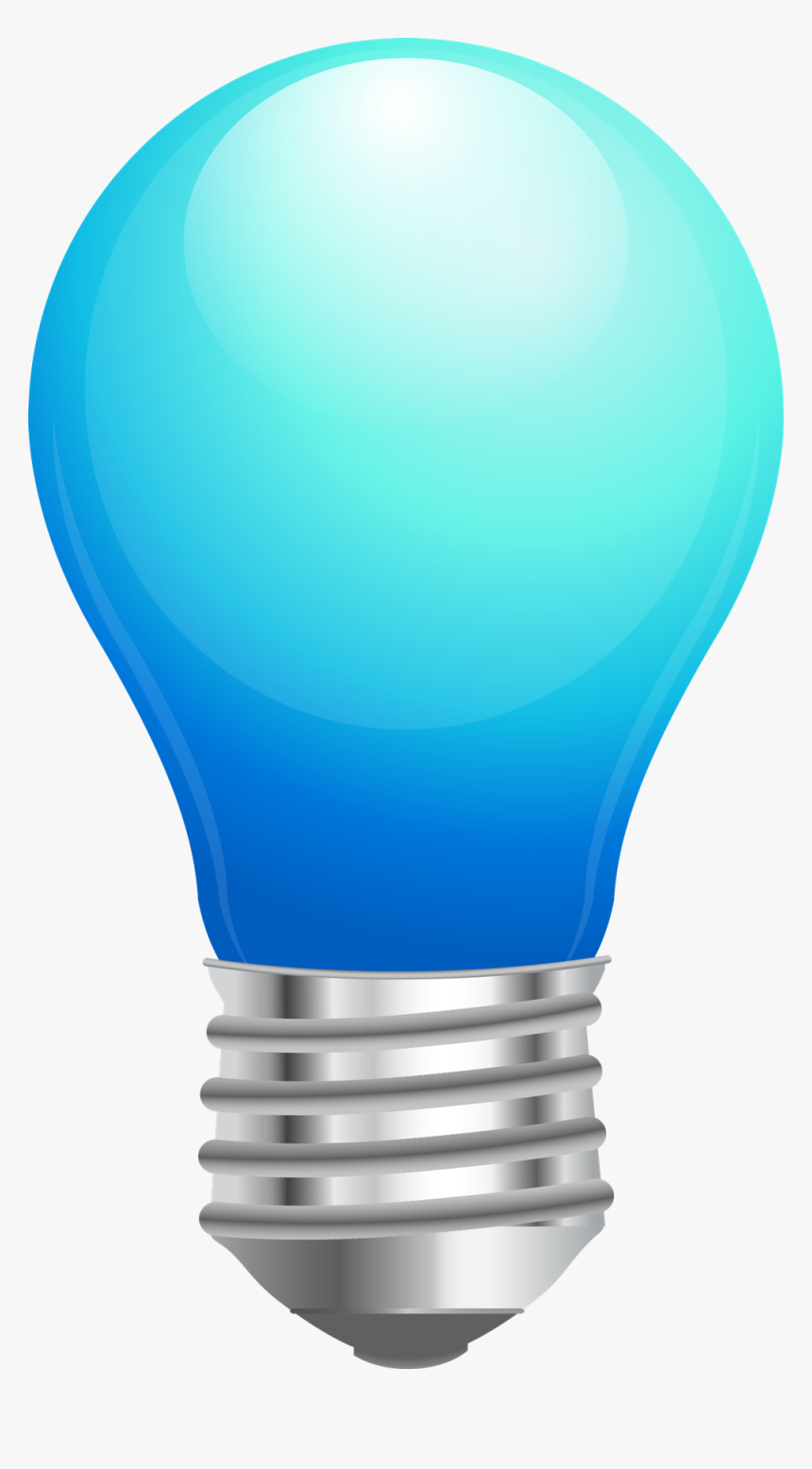 Pencil Clipart Bulb - Light Bulb Blue Transparent Background, HD Png Download