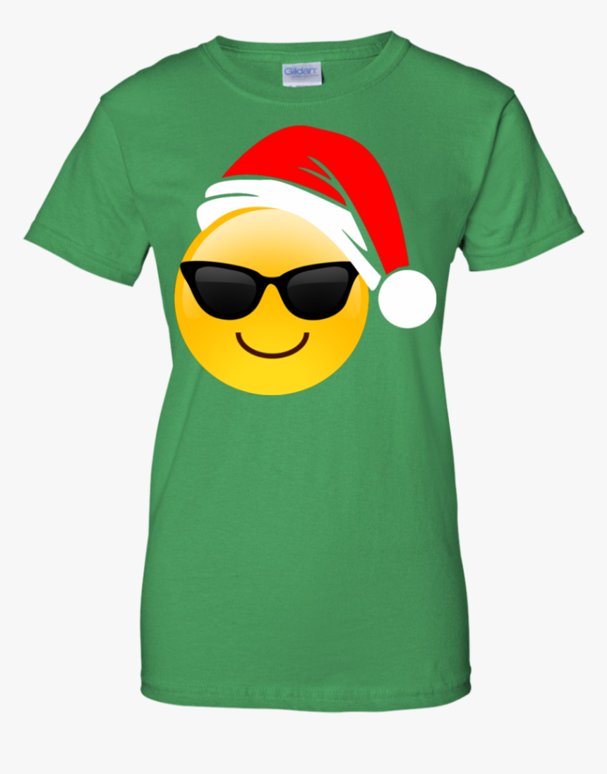 Emoji Christmas Shirt Cool Sunglasses Santa Hat Family - Betty Boop Miami Hurricanes, HD Png Download