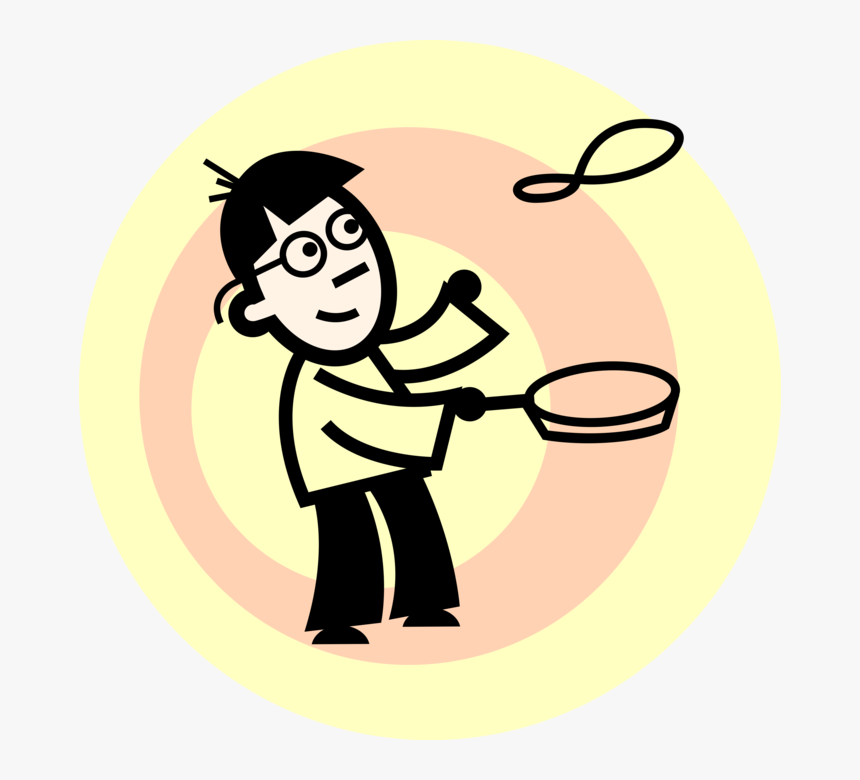 Vector Illustration Of Culinary Cuisine Chef Flips - Cartoon, HD Png Download