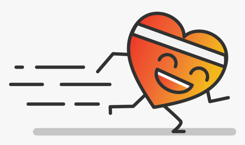 Running Heart Cartoon Png, Transparent Png