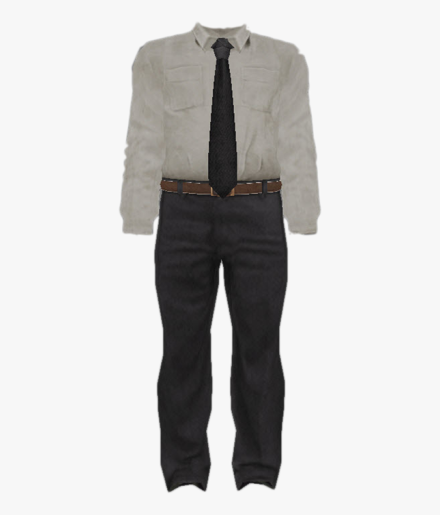 Black Pants Black Tie Gray Shirt, HD Png Download