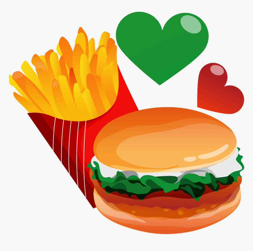 Hamburger French Fries Fast Food Euclidean Vector - Fast Food Vector Png, Transparent Png