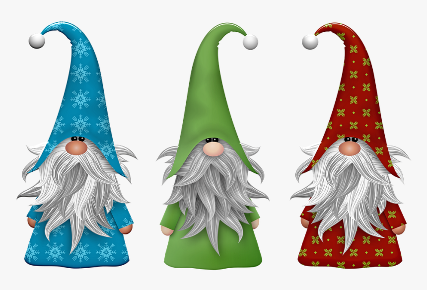 Gnomes, Scandivian, Elf, Imp, Beard, Fabric, Winter - Watercolor Christmas Dwarf, HD Png Download