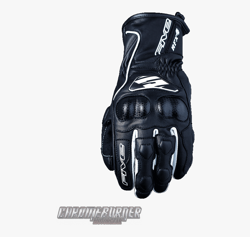 Five Rfx4 Lady Black White Motorcycle Gloves 
title - Glove, HD Png Download