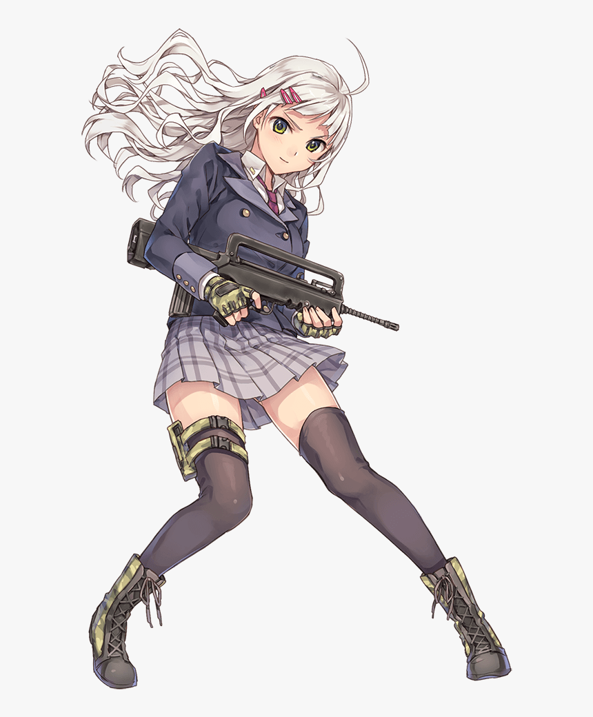 Shooting Girl Wikia - Anime Girl With Famas, HD Png Download