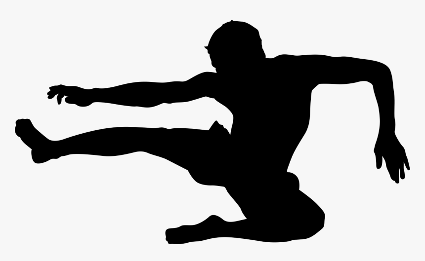 Silhouette Karate Kick - Kung Fu Kick Silhouette, HD Png Download
