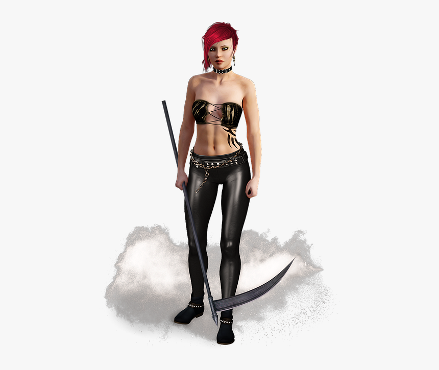 Reaper, Death, Female, Woman, Young, Sexy, Cute, Scythe - Latex Clothing, HD Png Download