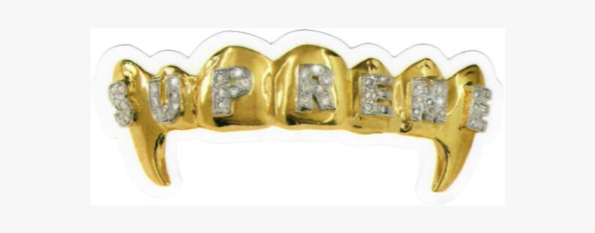 Supreme Gold Teeth Sticker, HD Png Download