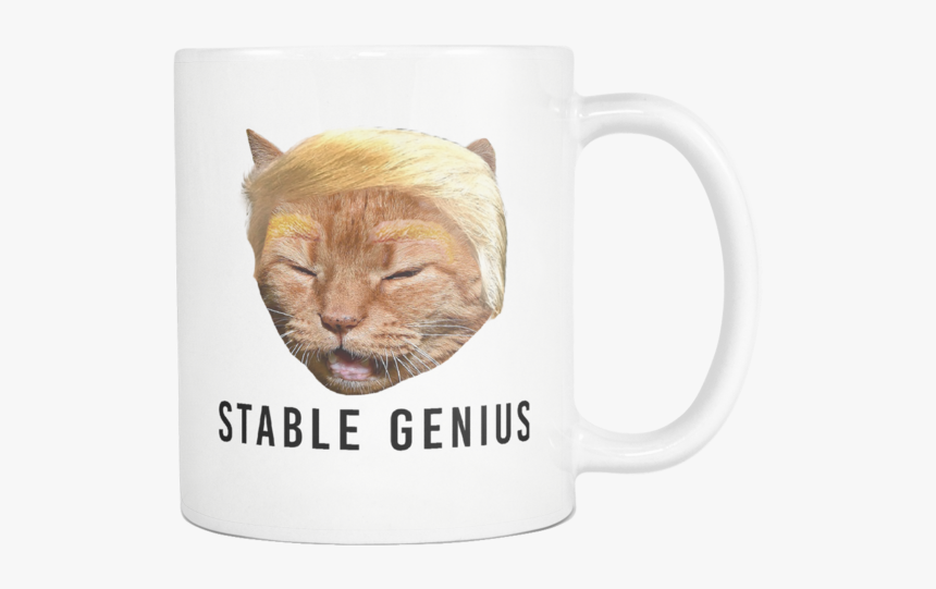 Stable Genius Trump Cat Meme Coffee Mug - Coffee Cup, HD Png Download