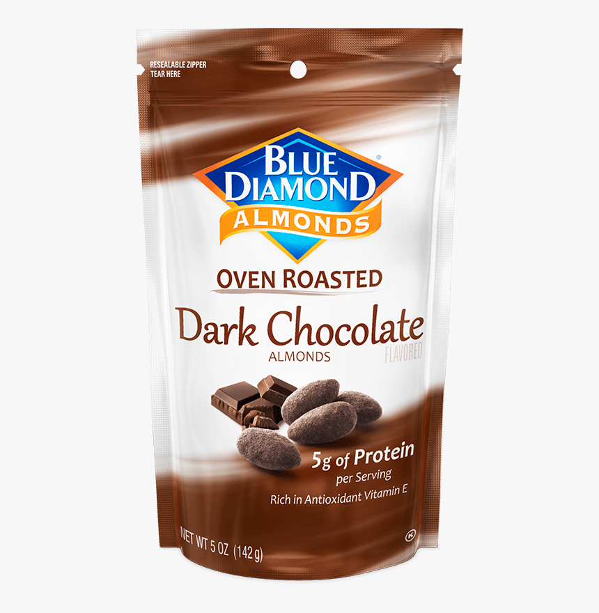 Dark Chocolate Cocoa Dusted Almonds - Blue Diamond Oven Roasted Dark Chocolate Almonds, HD Png Download