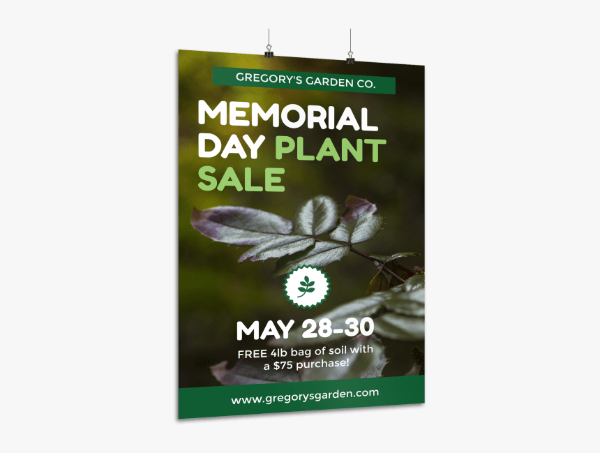 Memorial Day Plant Sale Poster Template Preview - Banner, HD Png Download