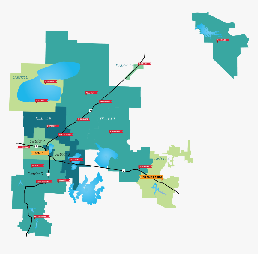 Paul Bunyan Communications District Map - Map, HD Png Download