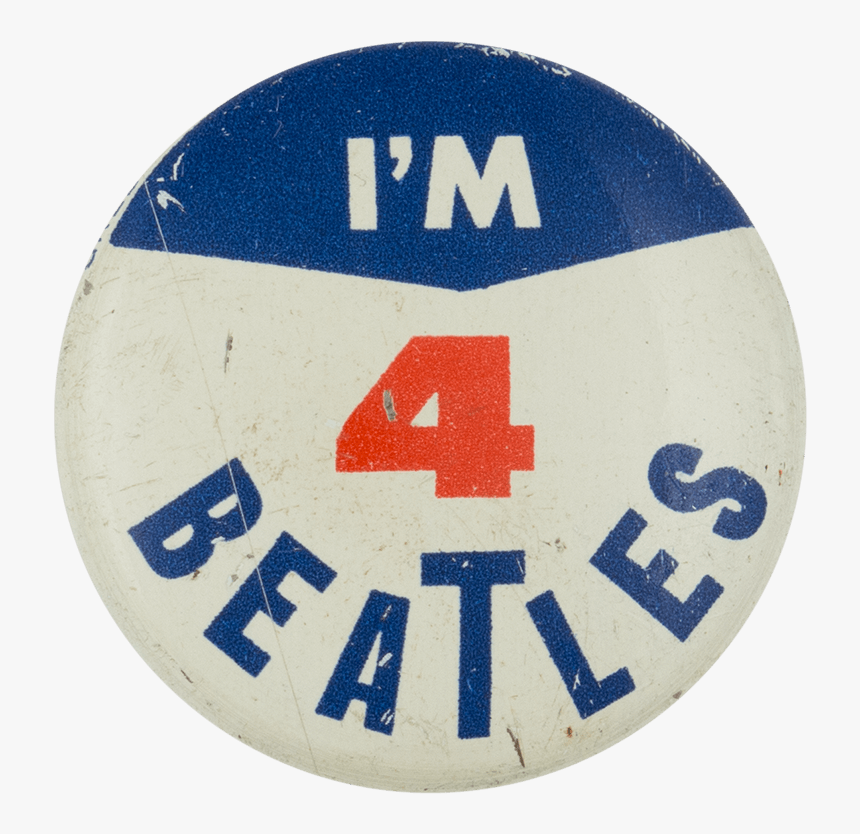I M 4 Beatles Blue Music Button Museum - 1960s Beatles Buttons, HD Png Download