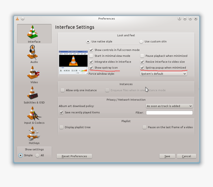 Preferences Window Of Vlc - Vlc Media Player, HD Png Download