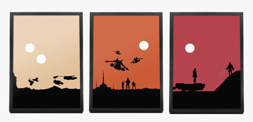 Star Wars Minimalist Landscapes On Behance - Star Wars The Force Awakens Minimal Poster, HD Png Download