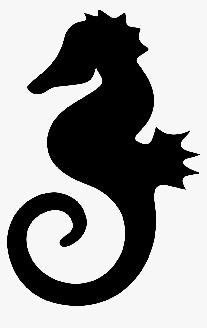 Seahorse Stencil Decal Clip Art - Seahorse Stencil, HD Png Download