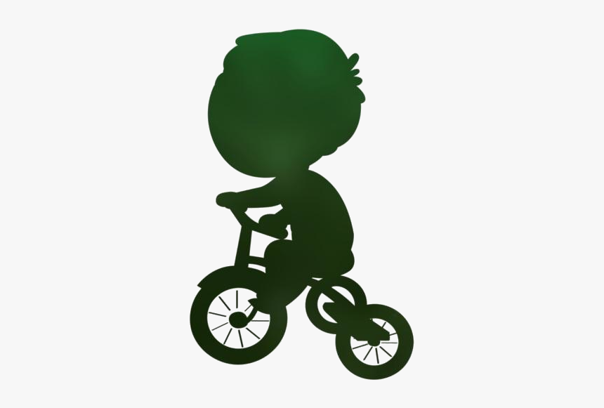 Transparent Kid Riding Bicycle Silhouette, Clip Art, HD Png Download