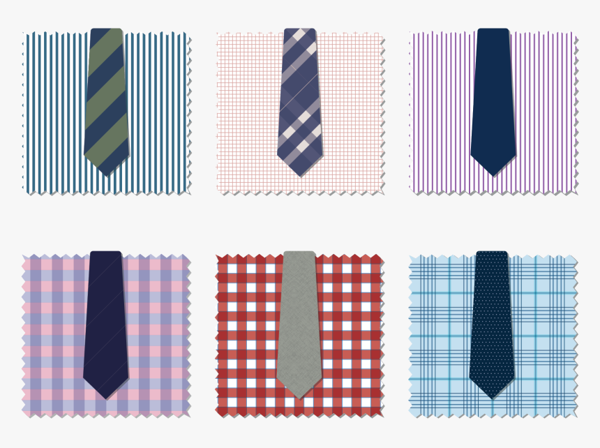 Six Vector Illustrations Of Patterned Men S Shirts - Tartan, HD Png Download