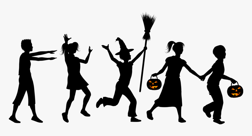 Transparent Halloween Silhouette Png - Trick Or Treat Safety Tips 2019, Png Download