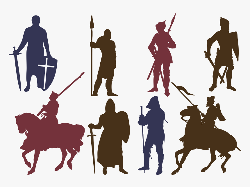 Silhouette Knights Templar Download Icon - Knight Silhouette, HD Png Download