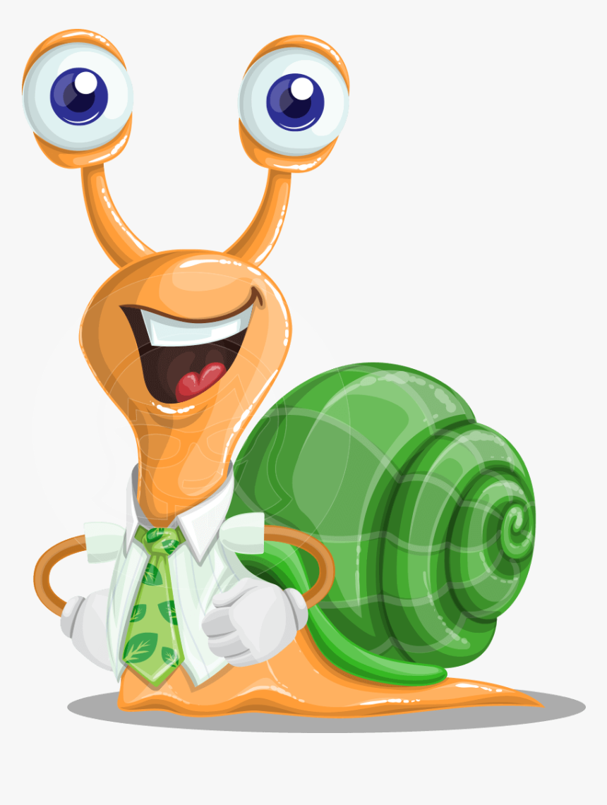 Snail With A Tie Cartoon Vector Character Aka Collin, HD Png Download