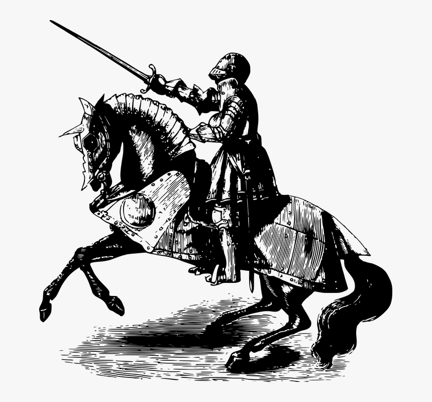 Knight On Horse Png Black And White - Great Tournament, Transparent Png