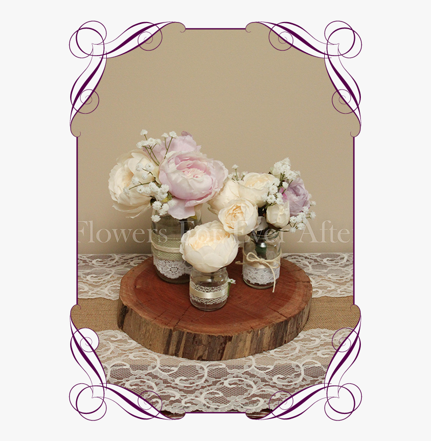 Lilac Mauve And Cream Peony And Baby S Breath Rustic - Fake Wedding Bouquets Australia, HD Png Download