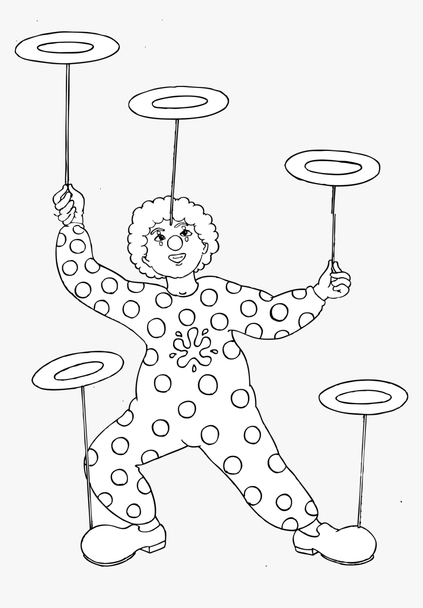 Clown Plate Spinning Circus Skills - Illustration, HD Png Download