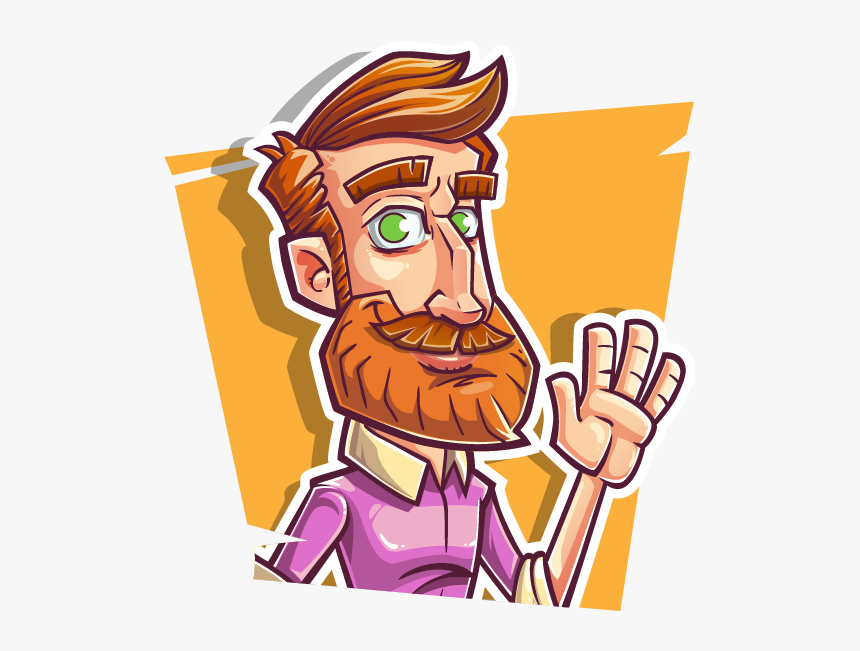 Man With Beard Caricature, HD Png Download