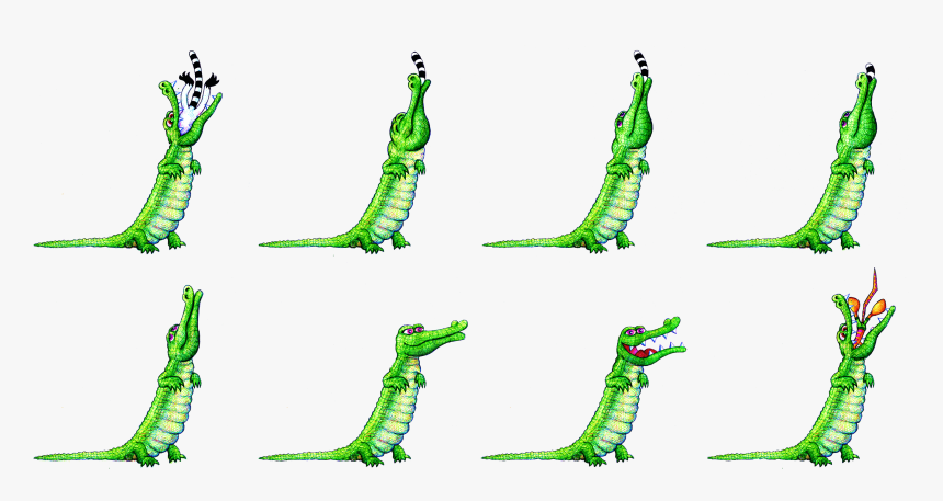 The Crocodile In Motion - Cartoon, HD Png Download
