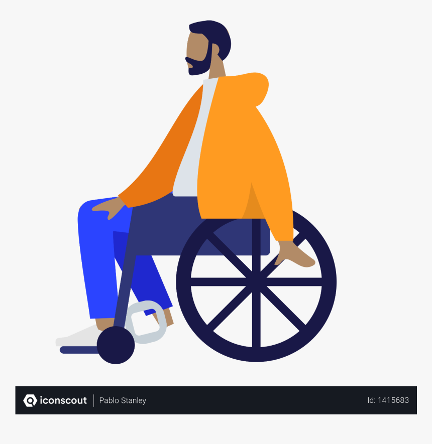 Person In Wheelchair Illustration, HD Png Download
