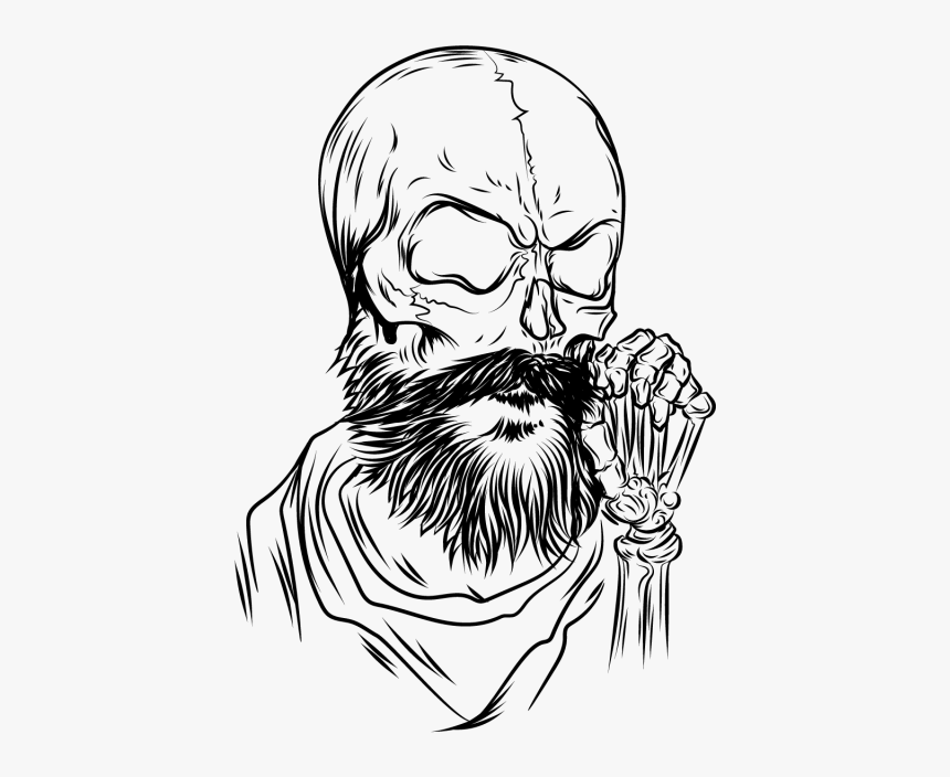 Vector Beard Illustrator - Skull With Beard Png, Transparent Png