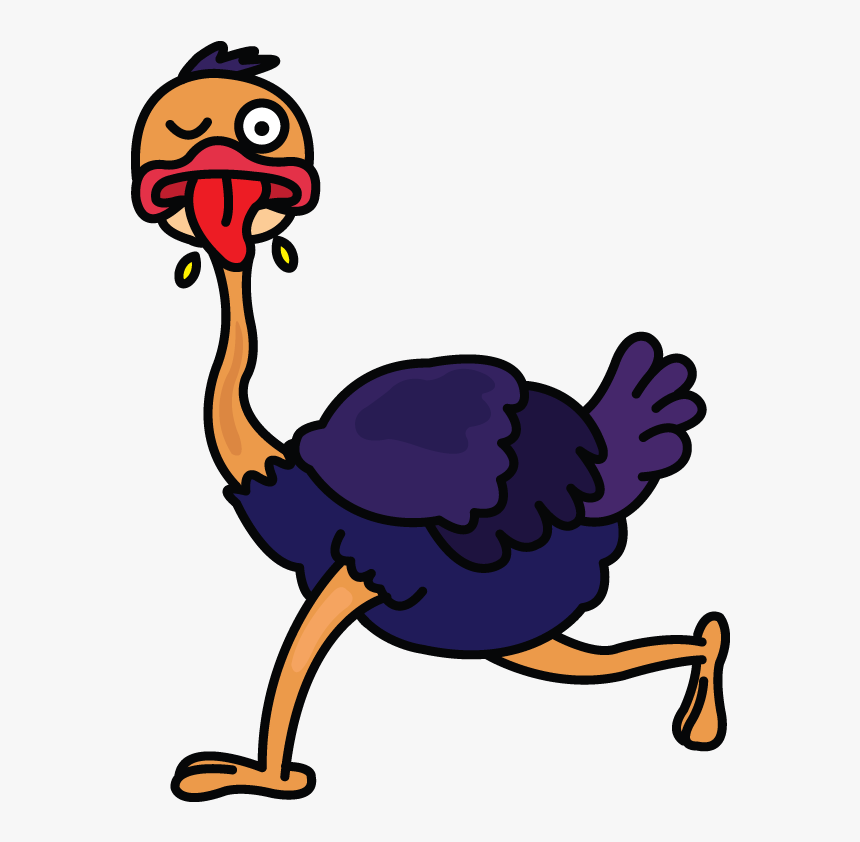 Running Clipart Easy - Ostrich Running Clipart, HD Png Download