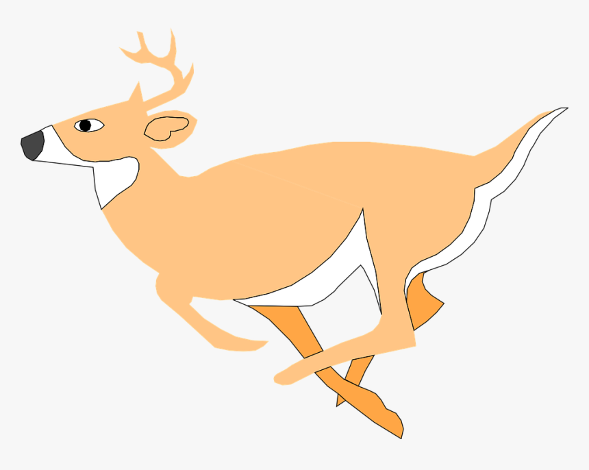 Deer Running Clipart Gif, HD Png Download