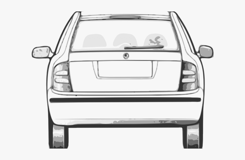 Rear Clipart Back Car - Back Of The Car Drawing, HD Png Download