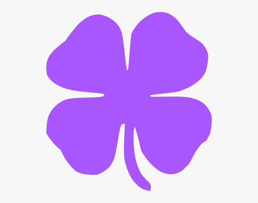 4 Leaf Clover Clip Art - Purple 4 Leaf Clover, HD Png Download
