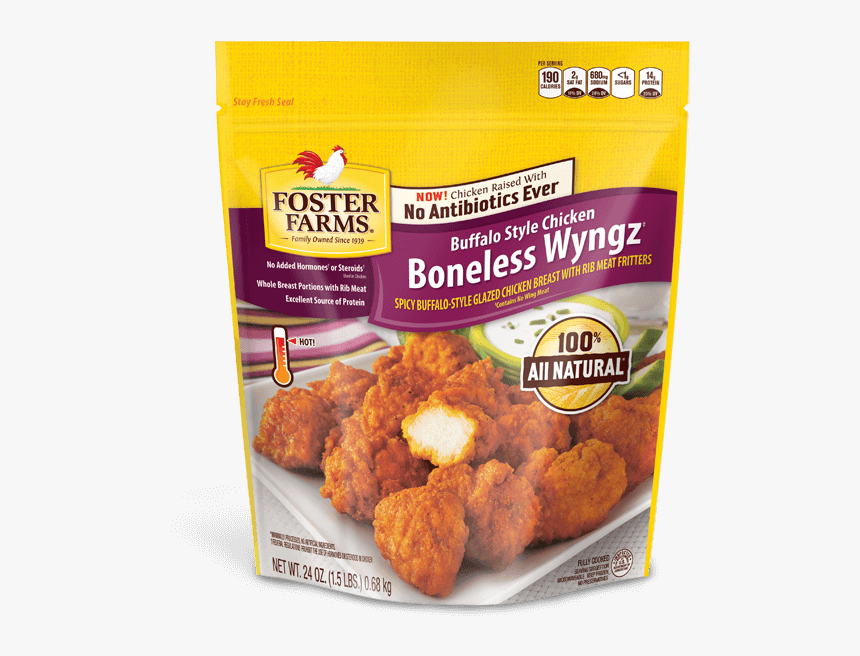 Buffalo Style Boneless Wyngz - Foster Farms Chicken Wings, HD Png Download