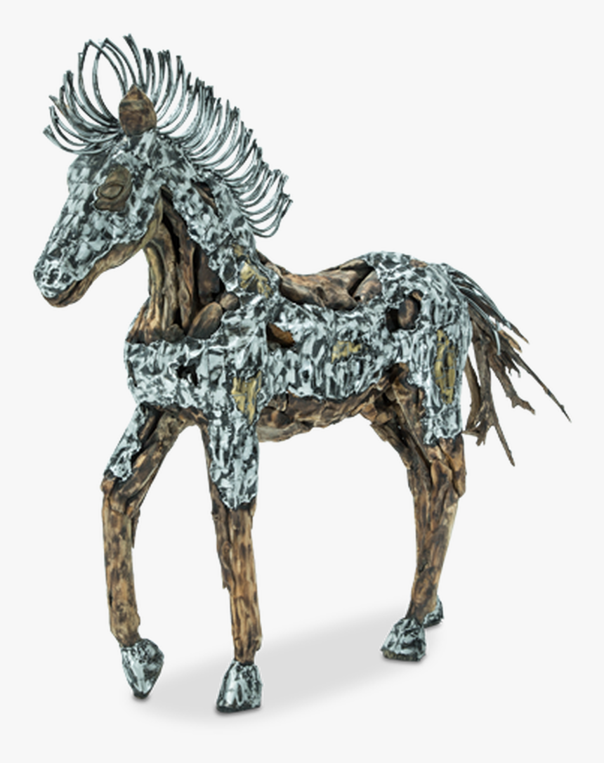 Gold Metal Body Coat Detailed Straight Mane Solid Wood - Wood Carving, HD Png Download