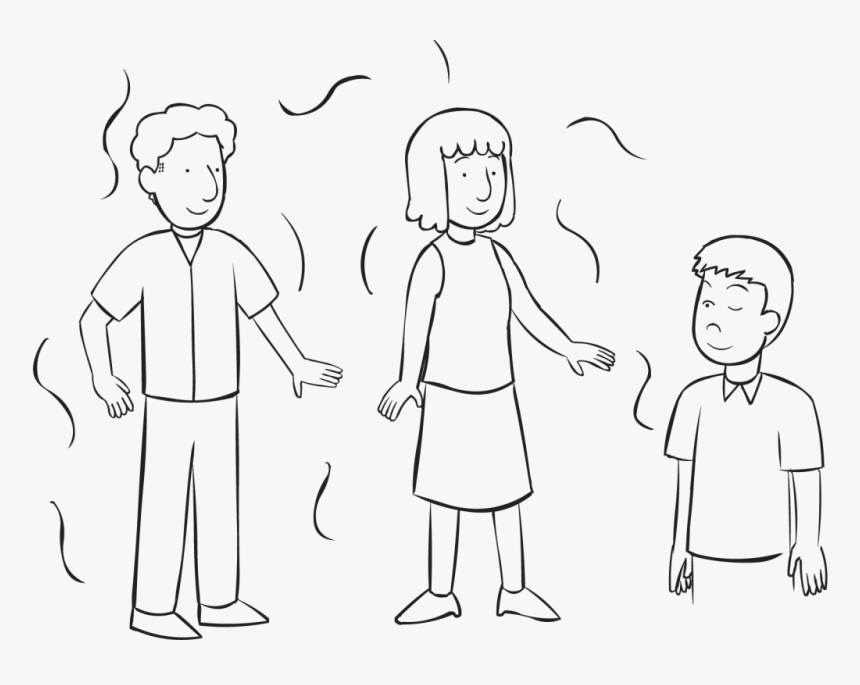 Man Winking At Another Person In Group, As Seen In - Line Art, HD Png Download