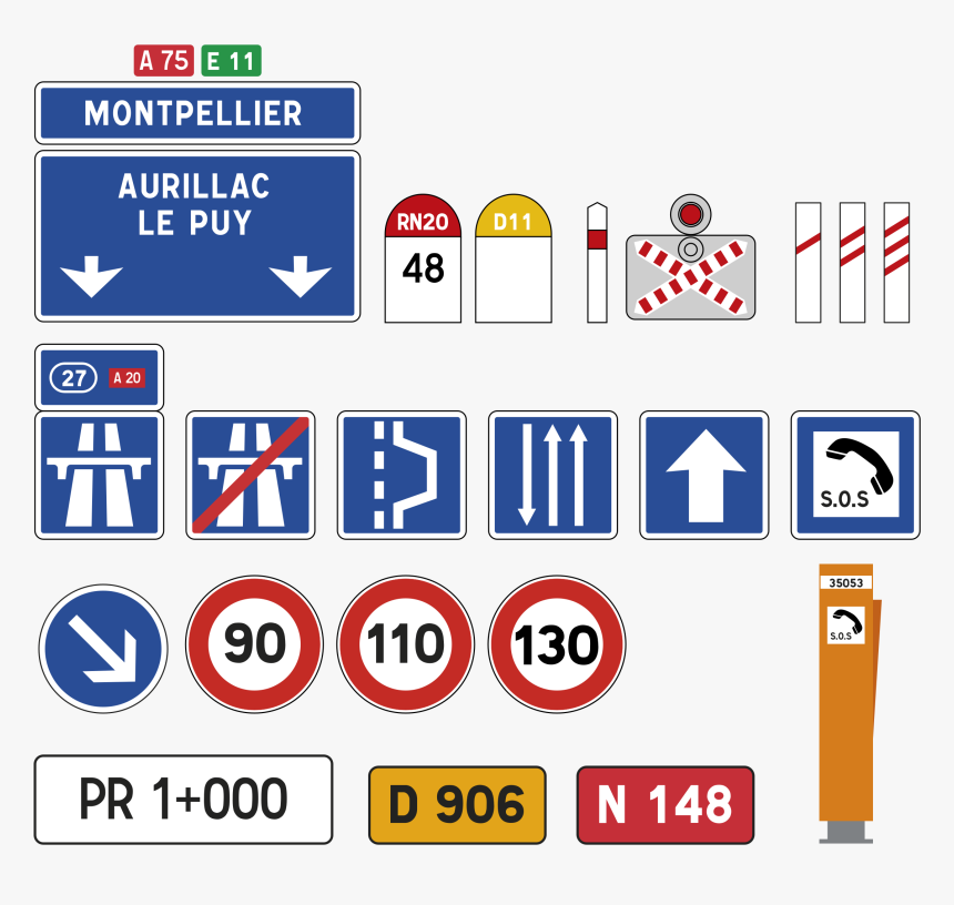 French Road Signs Clip Arts - All French Road Signs, HD Png Download