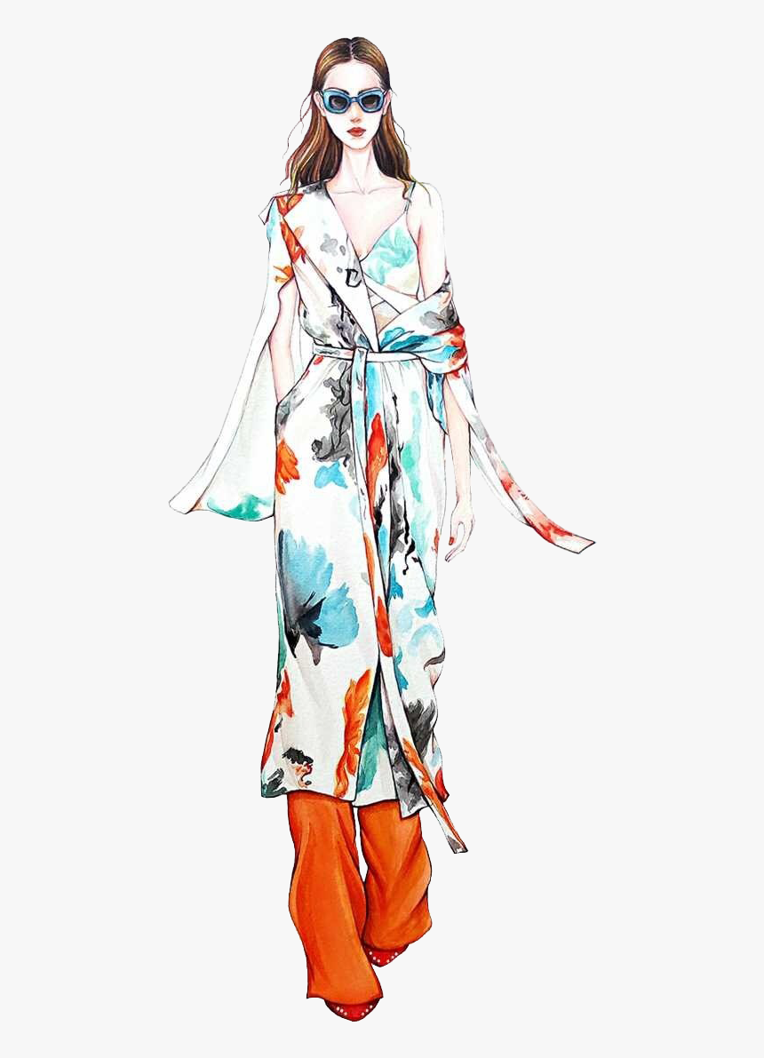Model Watercolor Painting Illustration - Model Illustration Png, Transparent Png