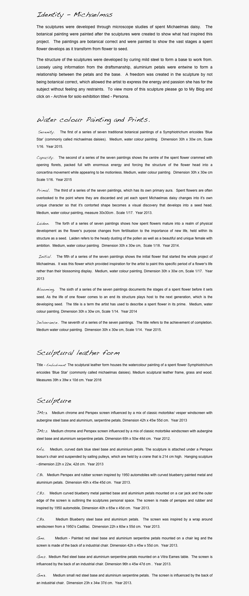 Michaelmas
the Sculptures Were Developed Through Microscope - Autobiographical Statement, HD Png Download