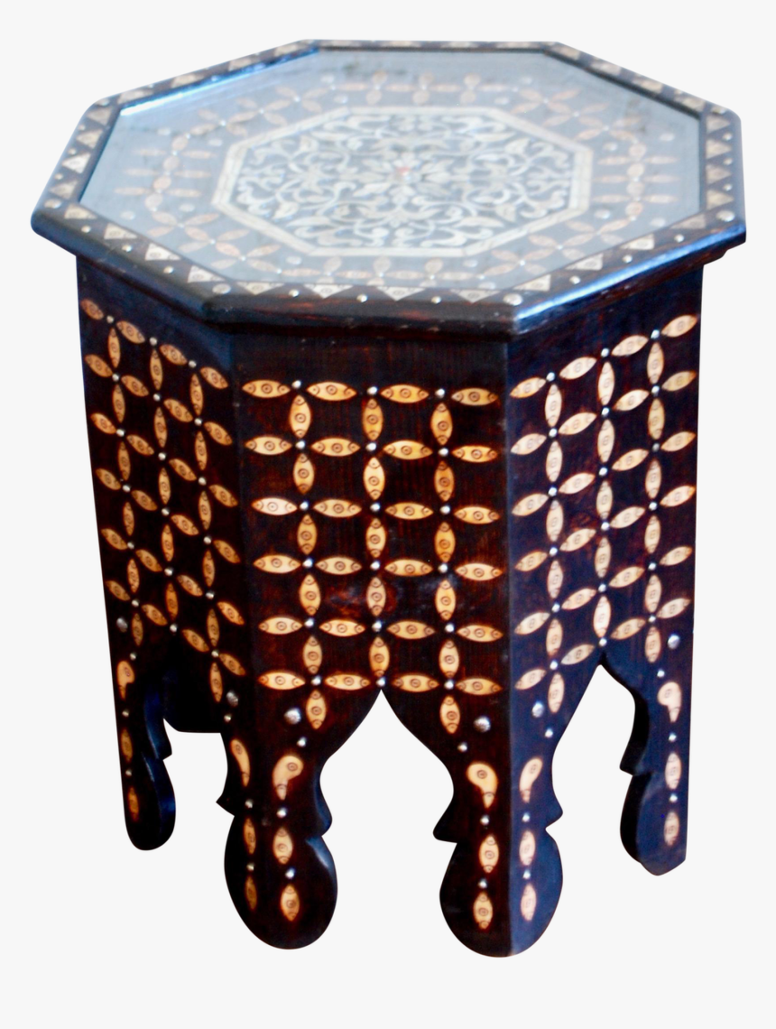 Moroccan Bone Inlaid Side Table, HD Png Download