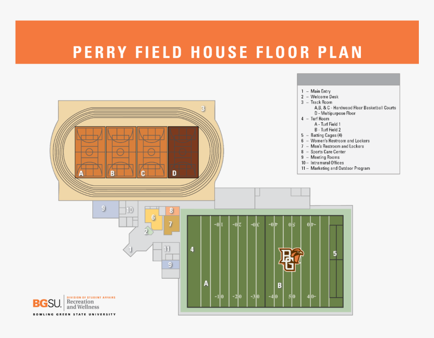 Pfh Floor Plan - Perry Field House Bgsu, HD Png Download