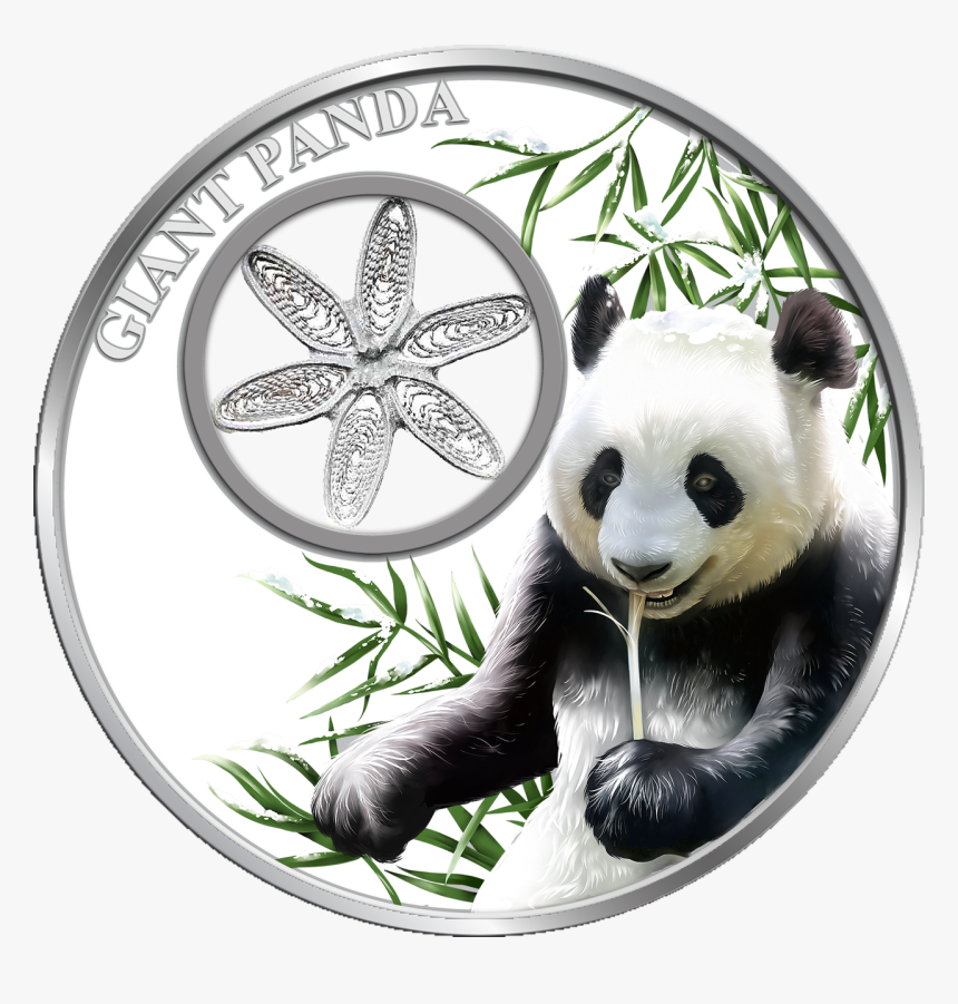 Snowflake Panda Bear 1oz Silver Filigree Coin Tokelau - Coin, HD Png Download