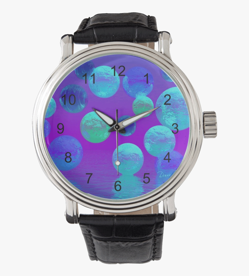 Violet Mist, Cyan, Purple Abstract Light Bubblescape - Canadian Gold Maple Leaf Watch, HD Png Download