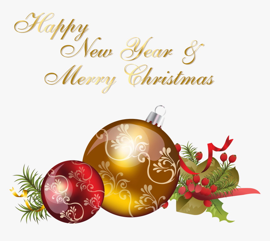 Happy New Year And Merry Christmas - Merry Christmas And Happy New Year Png, Transparent Png