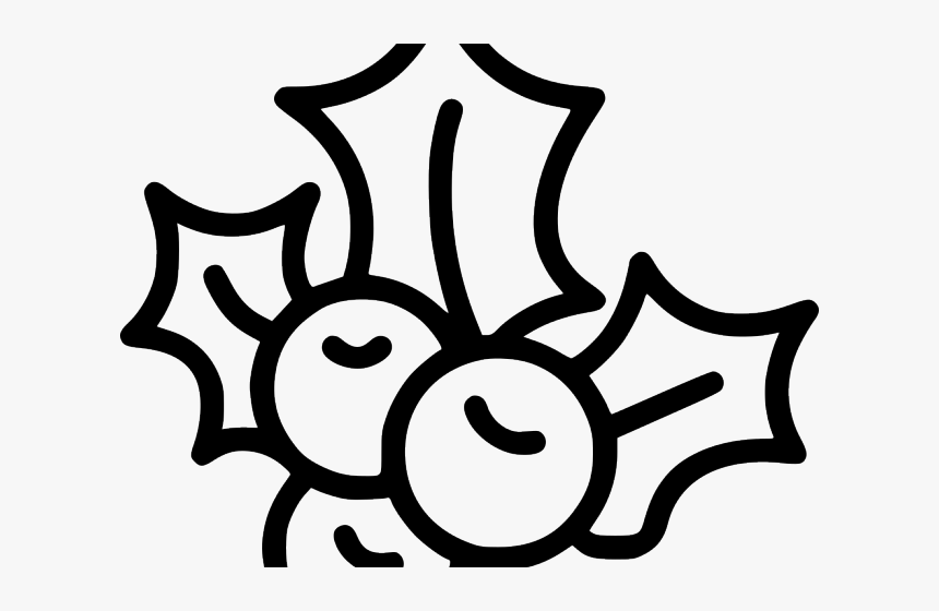 How To Draw A Mistletoe - Mistletoe Black And White, HD Png Download