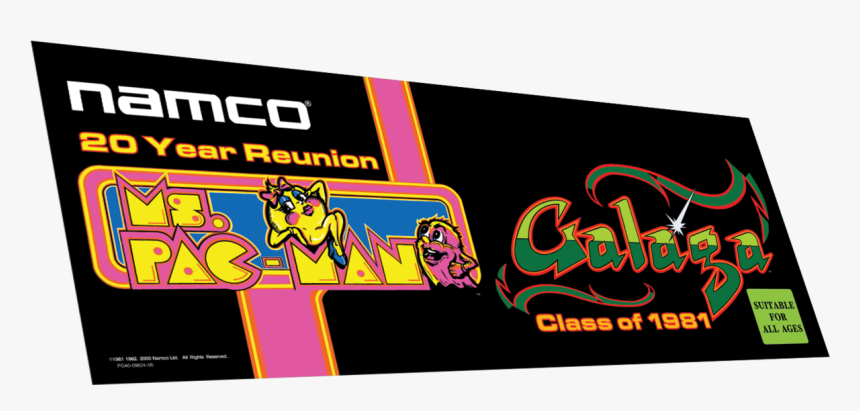 Pac Man Galaga Marquee, HD Png Download